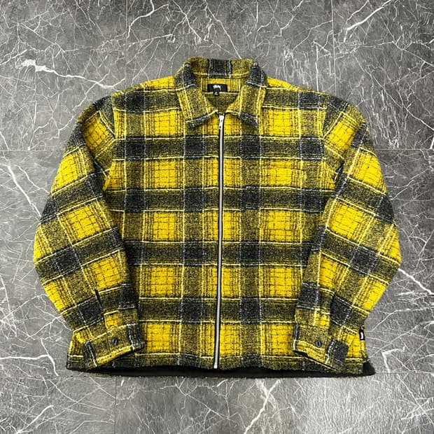 스투시 체크패턴 울 집업 자켓