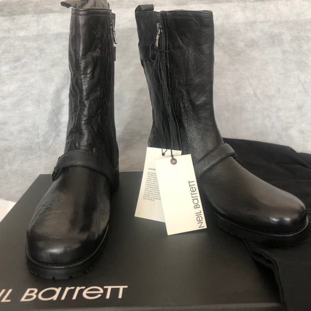 닐바렛 주름가공 바이커 엔지니어 부츠