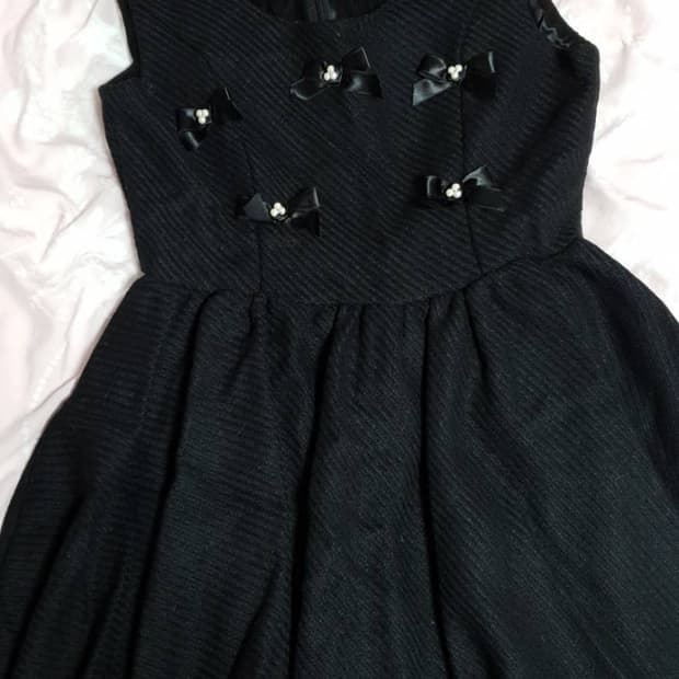 일본브랜드 블랙 리본 원피스