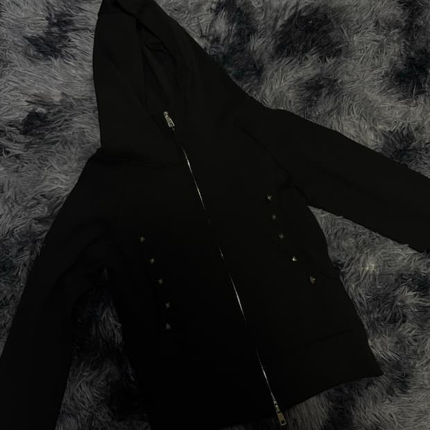 Y2K Stud Detail Double-Zip Hoodie