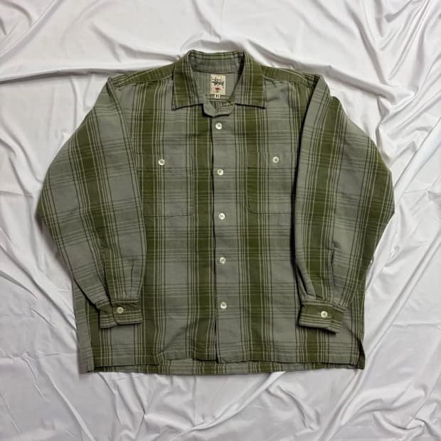 [M] 90s usa 올드 스투시 체크 셔츠