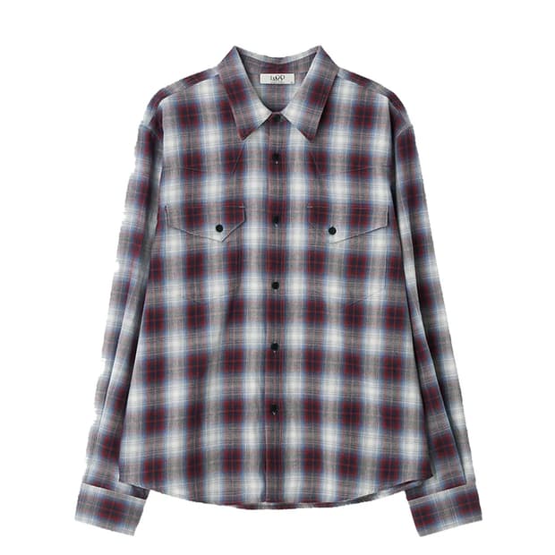 엘무드 이스트우드 웨스턴 체크셔츠 레드 46사이즈 팝니다