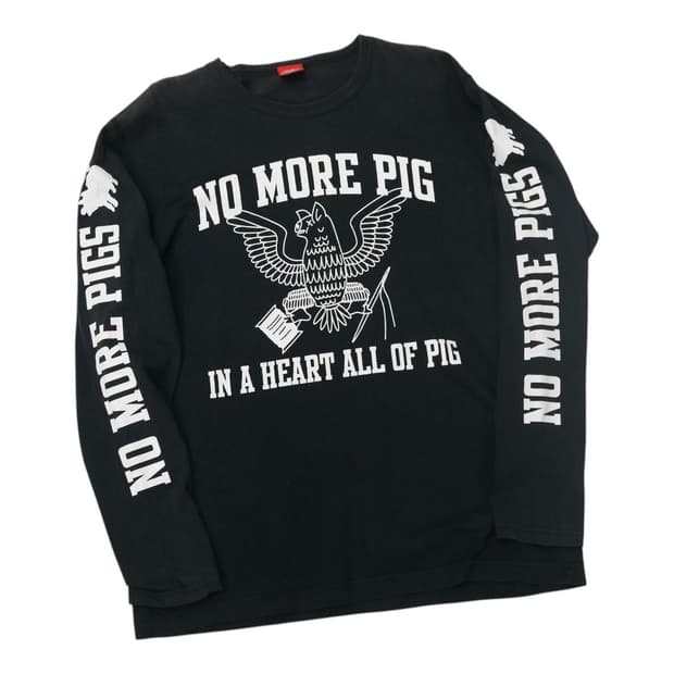 스튜디오 다치산 빈티지 NO MORE PIG 그래픽 롱 슬리브 (M)
