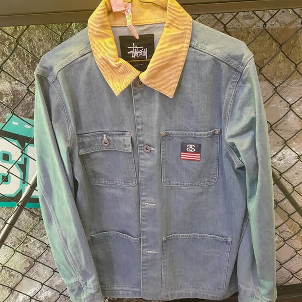 희귀수집 정품 STUSSY 올드스투시 00데님 아카이브자켓M  성조기패치