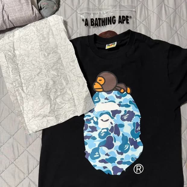 크림 정품 베이프 abc 카모 반팔 /새상품급