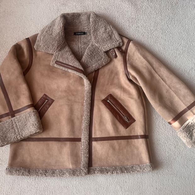 JPN-브라운 스웨이드 무스탕 자켓