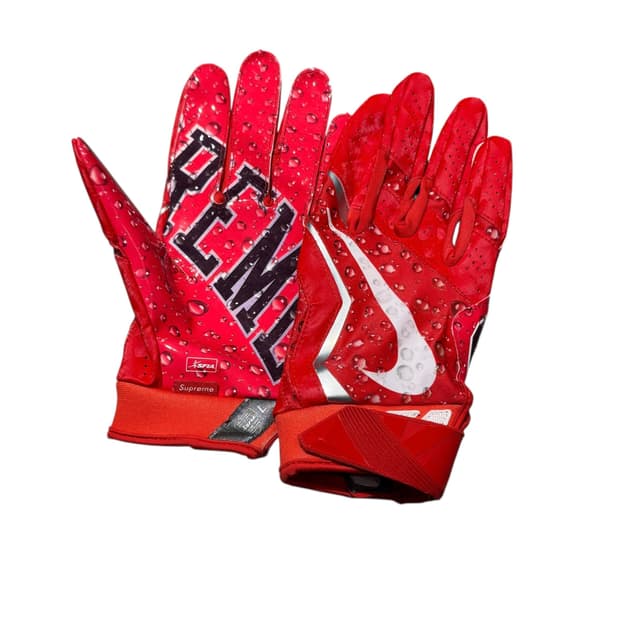 슈프림 X 나이키 베이퍼 제트 4.0 풋볼 글러브 레드 L 사이즈