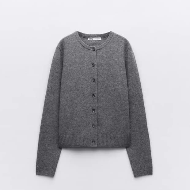 Zara 자라 울 100 가디건 그레이