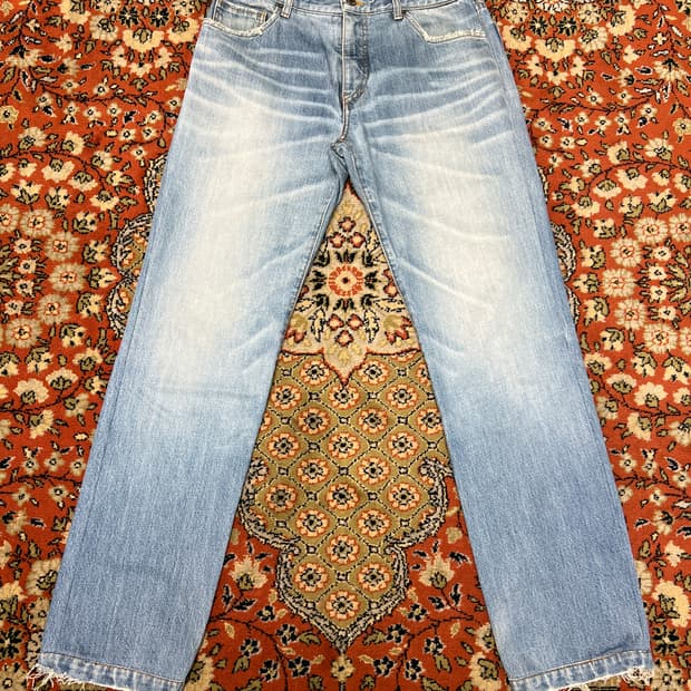 [30] 타임옴므 연청 슬림 스트레이트 데님 팬츠