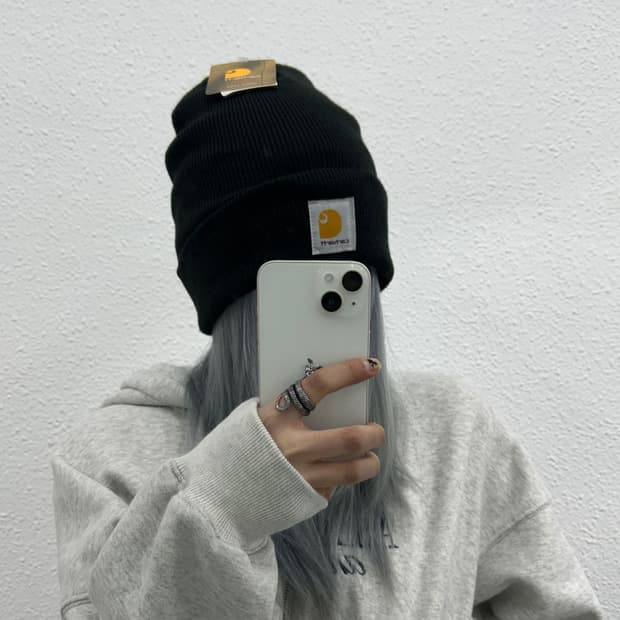 칼하트 로고 블랙 비니