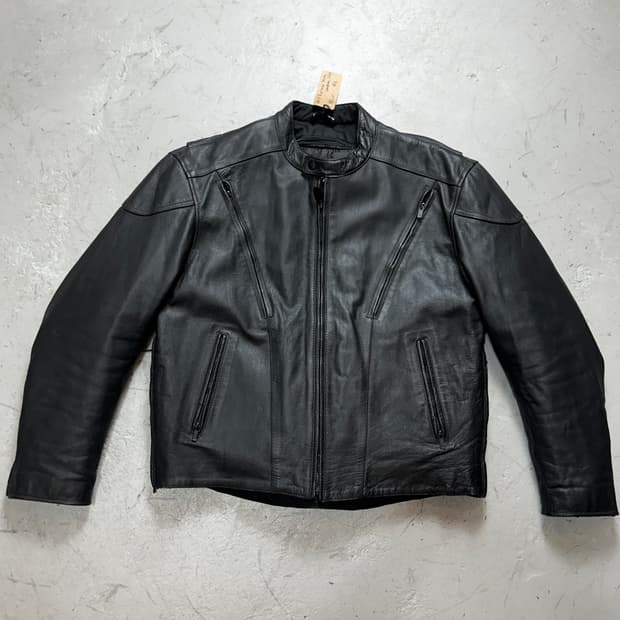 모터사이클 레더 아머 자켓 빈티지 레더 자켓