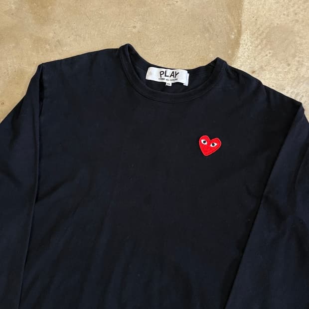 XL 꼼데가르송 블랙 롱슬리브 