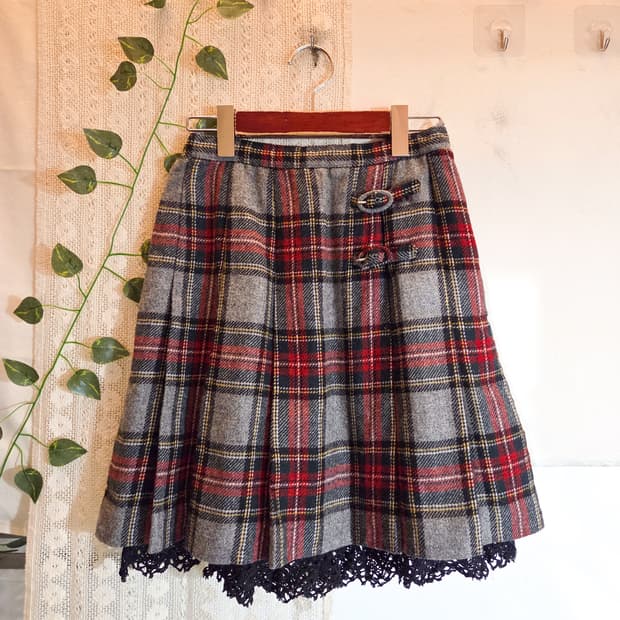 Betty's blue 체크 울 스커트