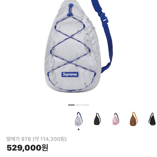 슈프림 22ss 슬링백 실버