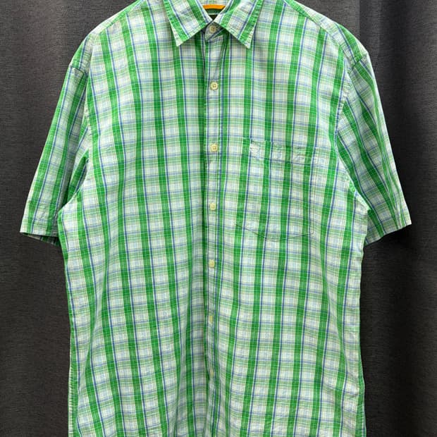 팀버랜드 체크 반팔 셔츠 오버핏 남방