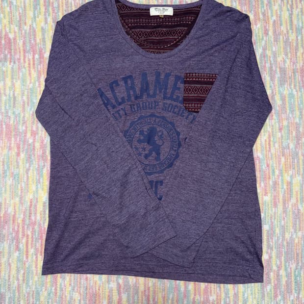 퍼플 레이어드 긴소매 티셔츠