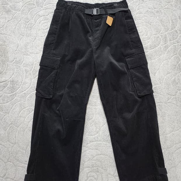 코듀로이 와이드 카고 팬츠 (발목 조절 가능) XL