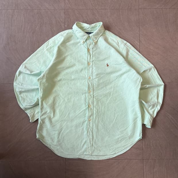 폴로 민트 옥스포드 클래식 로고 긴팔 셔츠 