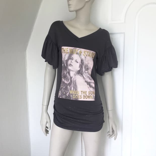 Oversized Woman Print Puff Tee