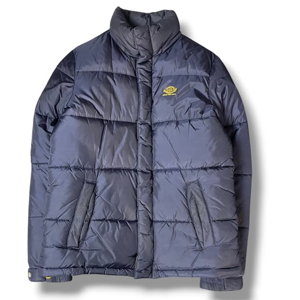 디키즈 옐로우 로고 USA 네이비 덕다운 패딩 M