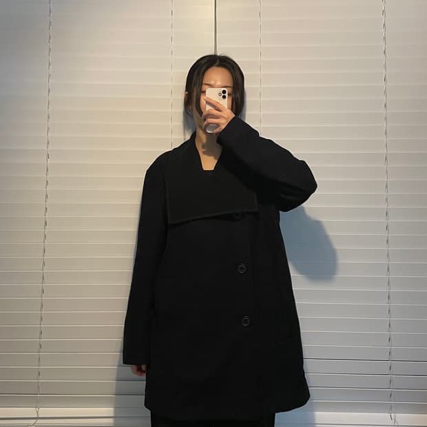 띠어리 니트넥 버튼 코트 자켓