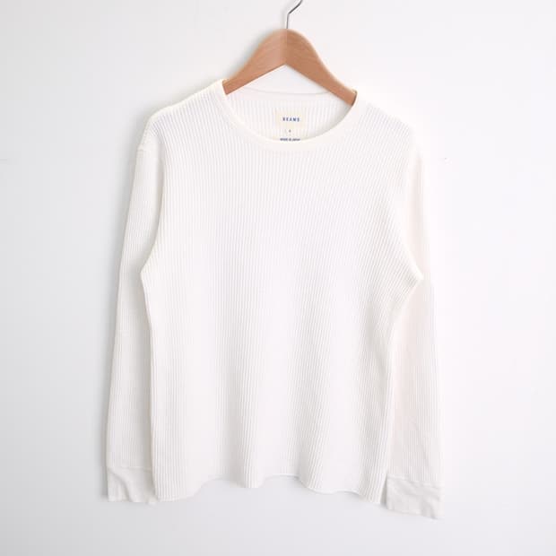 BEAMS 와플 긴팔티 