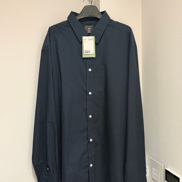 H&M 네이비 도트 셔츠 XL사이즈 (새상품)