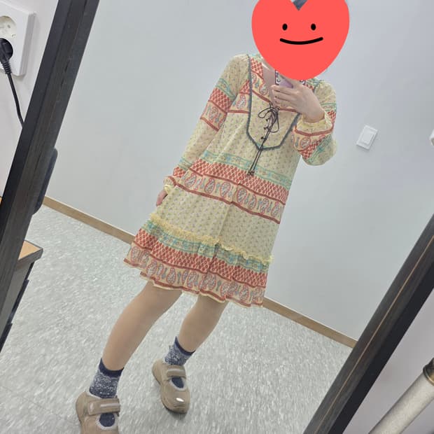 일본빈티지)오리엔탈 에스닉 하구미모리걸 보헤미안페이즐리 롱슬리브원피스