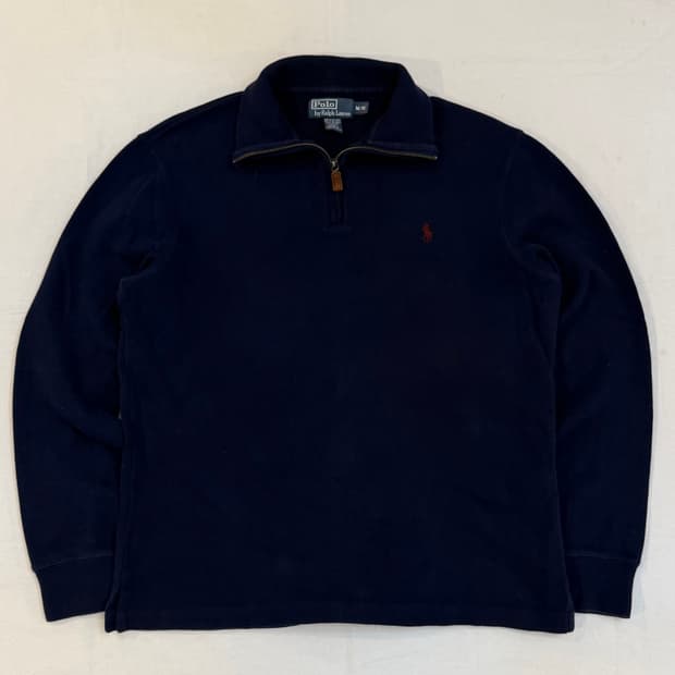 폴로 랄프로렌 반집업 코튼 니트 네이비