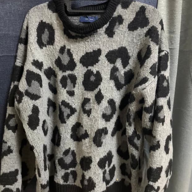 레오파드 빈티지 니트