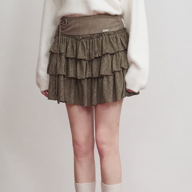 미케네 스웨이드 캉캉 스커트