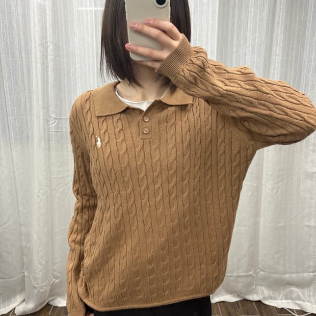 폴로 랄프로렌 케이블 카라 니트