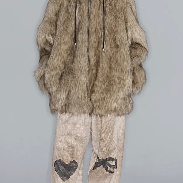 오픈와이와이 리버시블 후드 퍼 자켓 베이지 스몰(S)