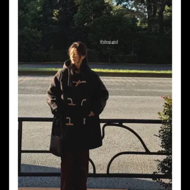 ged lovat 클래식 체크 더플 코트