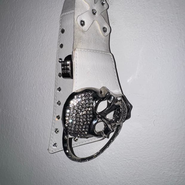 스컬 비즈 스터드 벨트