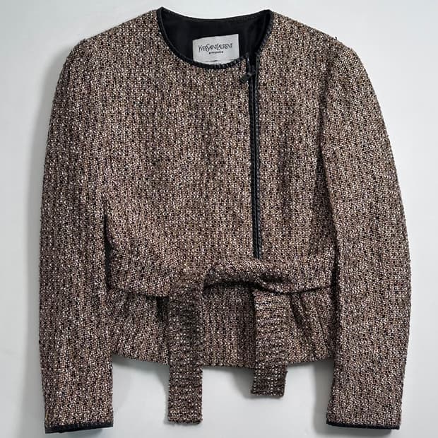 입생로랑 골든 트위드 자켓