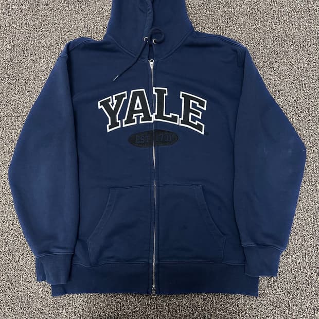 YALE 예일 후드집업 네이비 L