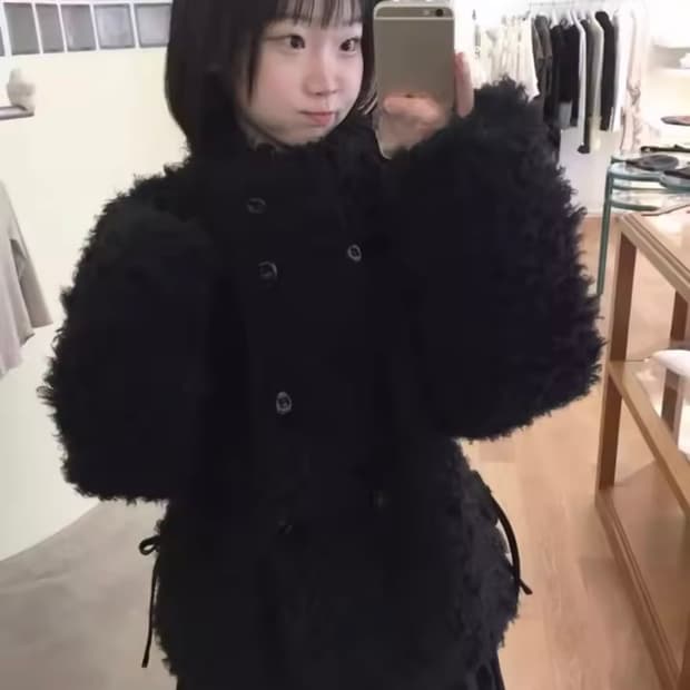 모피 코트 블랙