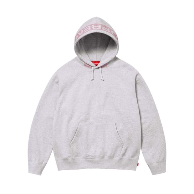 슈프림 자카드 스트라이프 후드 스웨트셔츠 애쉬그레이