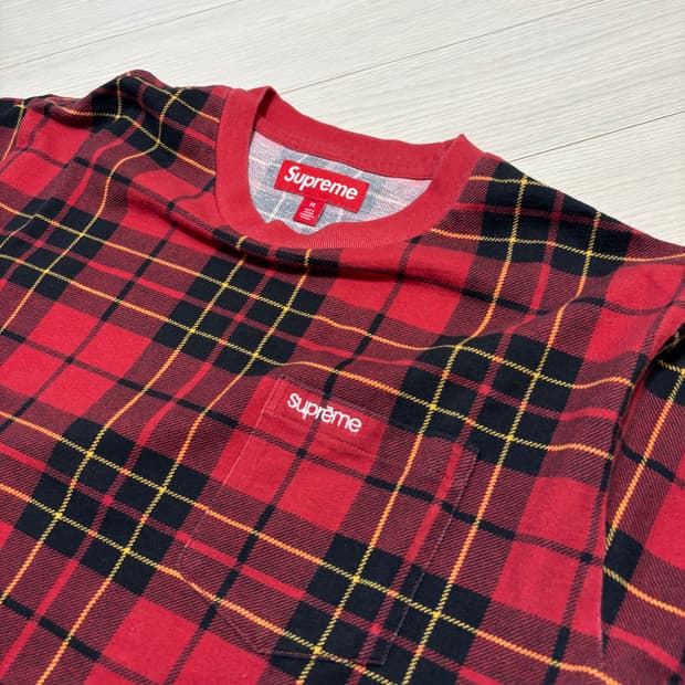 supreme 슈프림 체크 포켓 티 M사이즈