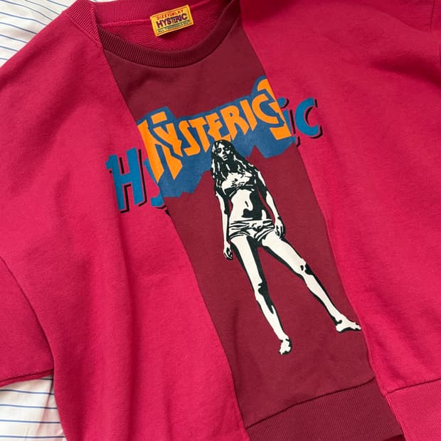 히스테릭 글래머 핑크 맨투맨