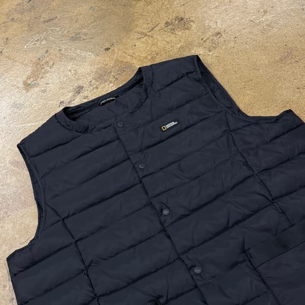 [정품/3XL] 내셔널지오그래픽 검정 패딩 조끼 b16