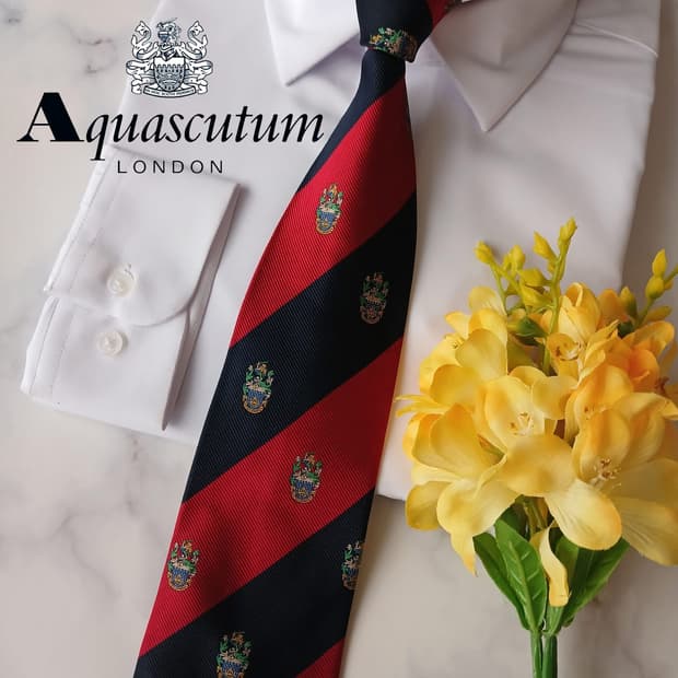 아쿠아스큐텀 실크 스트라이프 넥타이 9.7cm A등급 A18921
