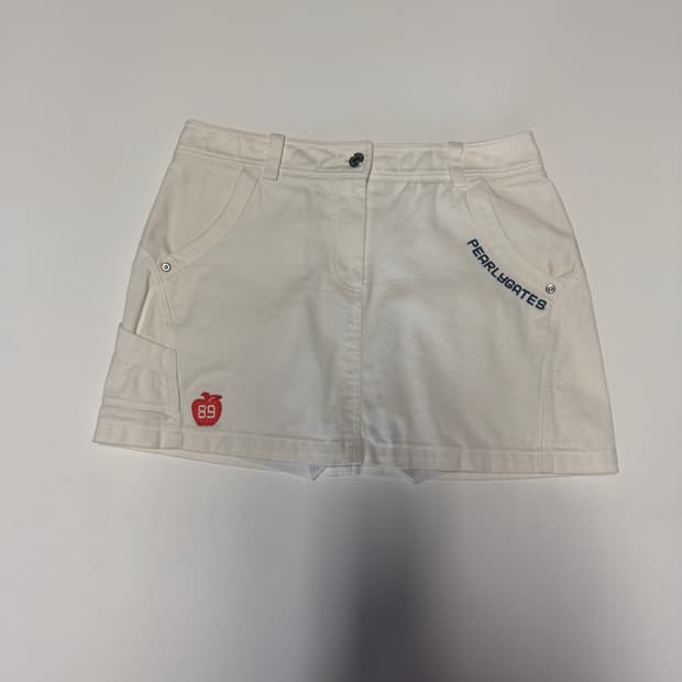 정품 여성 파리게이츠 골프 화이트 코튼 치마 바지 0