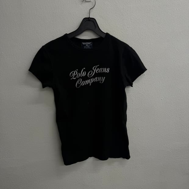 폴로진스 Y2K 컴퍼니 블랙 티셔츠 XS