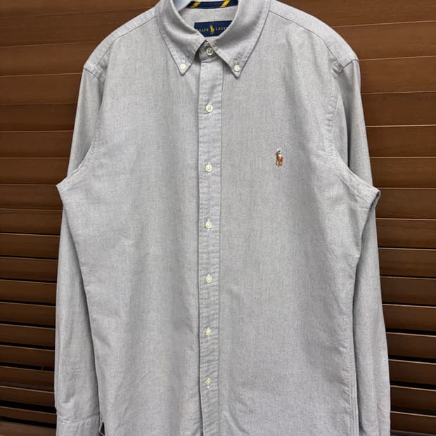 폴로 랄프로렌 클래식 핏 그레이 버튼 셔츠