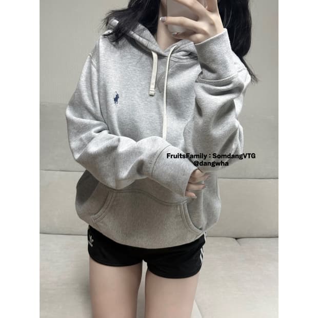 폴로 랄프로렌 그레이 기모 후드티