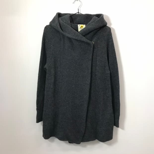 Ray Beams Dark Grey Hooded Wrap Cardigan