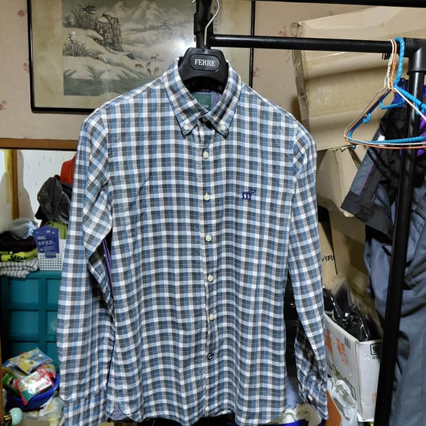 [헨리코튼]코튼 체크 셔츠 95사이즈 