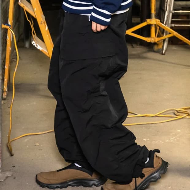 XP127 셔링 카고 팬츠 (BLACK) S